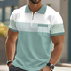 Men's Short-Sleeve Zip-Neck Colour-Block Summer Polo Shirt – image 3
