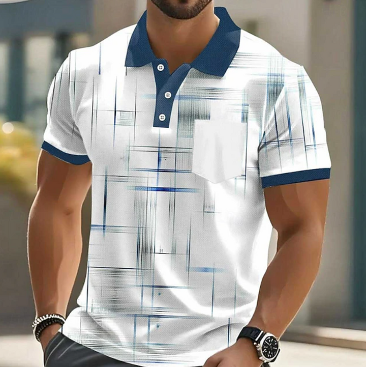 Men's Short-Sleeve Printed Summer Polo Shirt – image 1