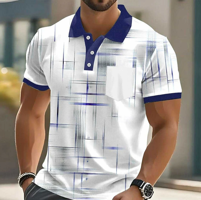 Men's Short-Sleeve Printed Summer Polo Shirt – image 3