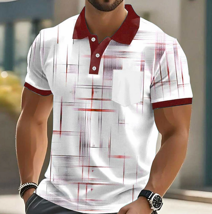 Men's Short-Sleeve Printed Summer Polo Shirt – image 4