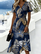 Women's Floral Wrap Midi Summer Dress – image 3