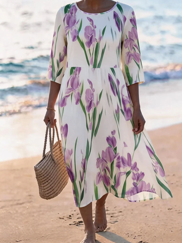 Women's Flowy Floral Midi Summer Dress – image 2