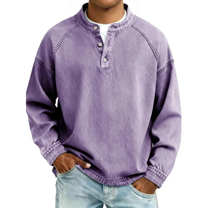 Men's Long-Sleeve Henley Summer Shirt – image 2