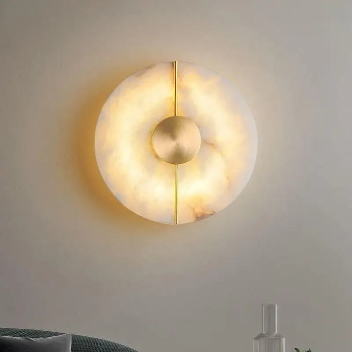Modern Nordic Marble Round Wall Sconce LED 1-Light