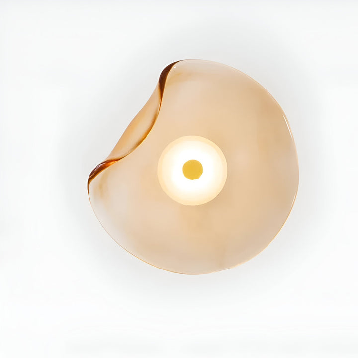 Wavy Glass Wall Light | Sculptural Disc, Four Colours