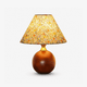 Floral Fabric Table Lamp | Walnut Wood Base