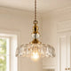 Sylvie Vintage Glass Brass Flower Pendant Light