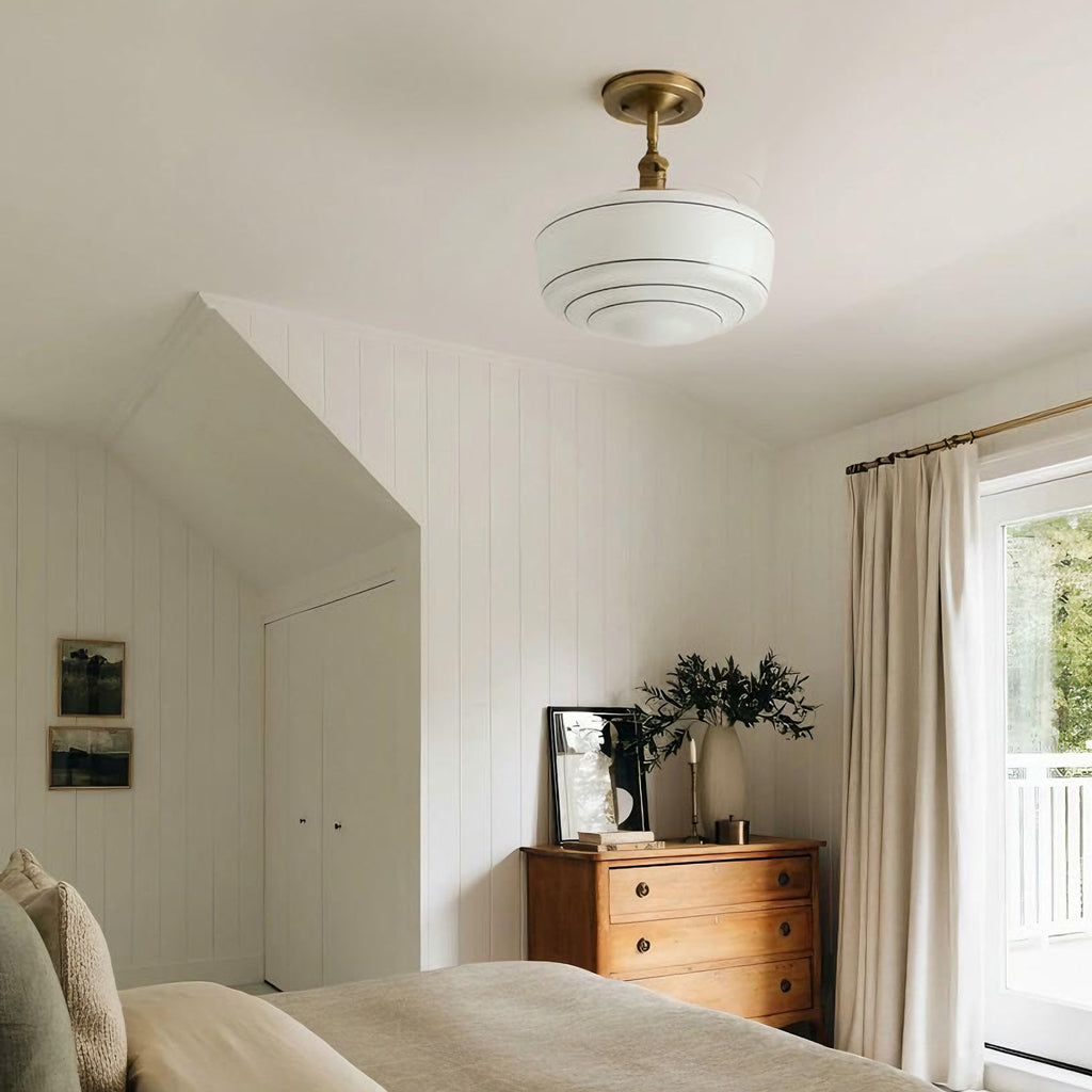 Talos Mid-Century Modern Round Glass Flush Mount Light