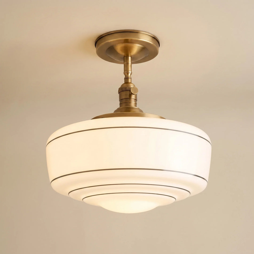 Talos Mid-Century Modern Round Glass Flush Mount Light