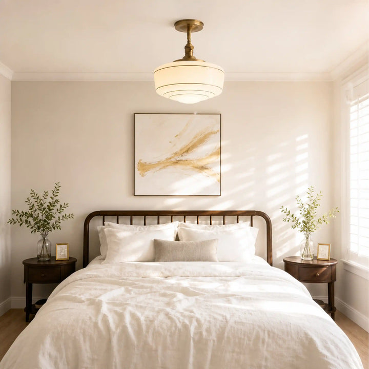 Talos Mid-Century Modern Round Glass Flush Mount Light