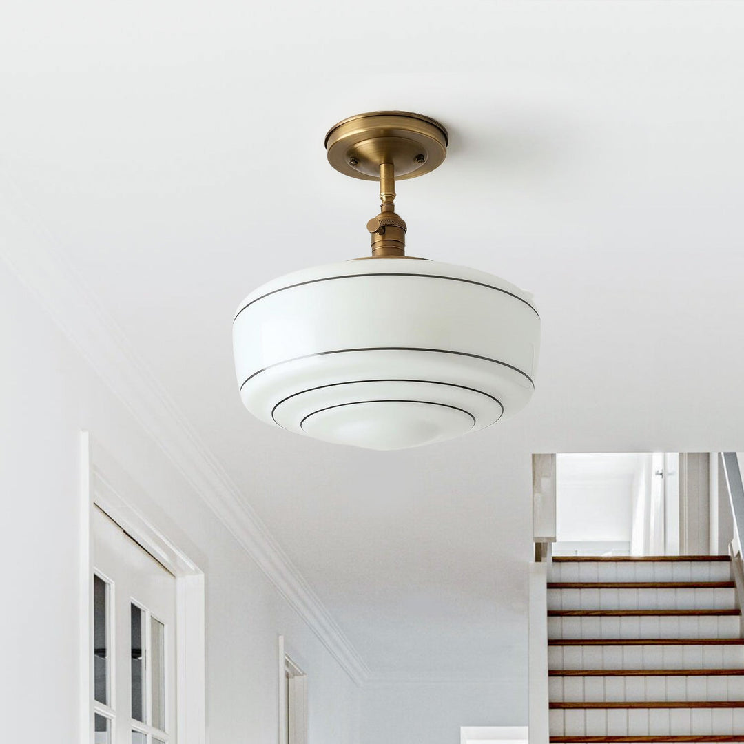 Talos Mid-Century Modern Round Glass Flush Mount Light