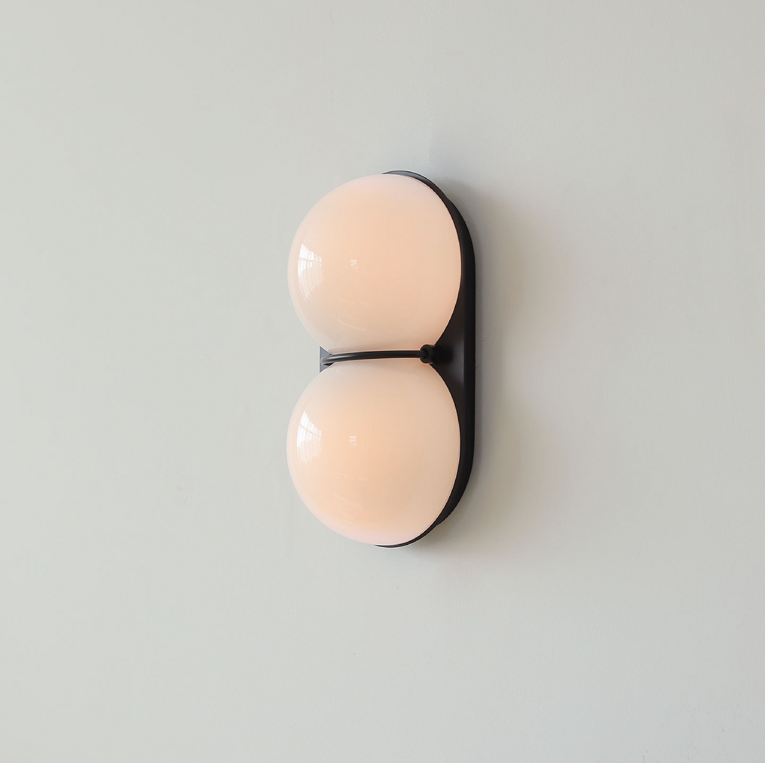 Double Glass Globe Wall Light | Copper or Black, G9