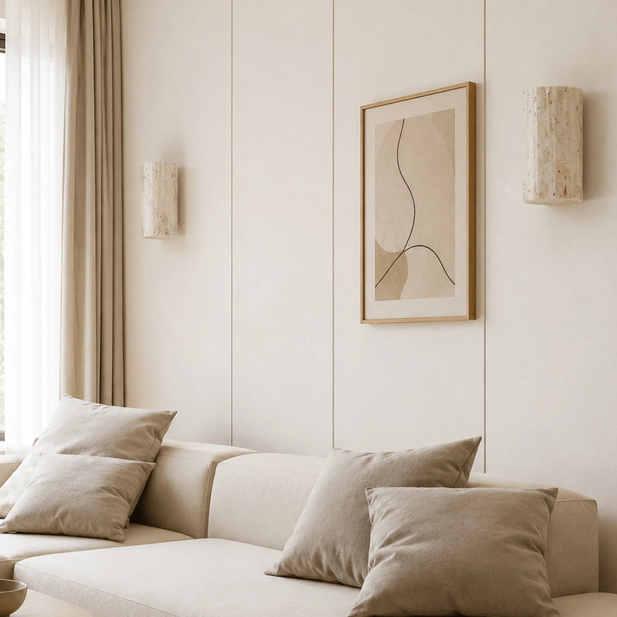 Fluted Travertine Wall Light – image 3