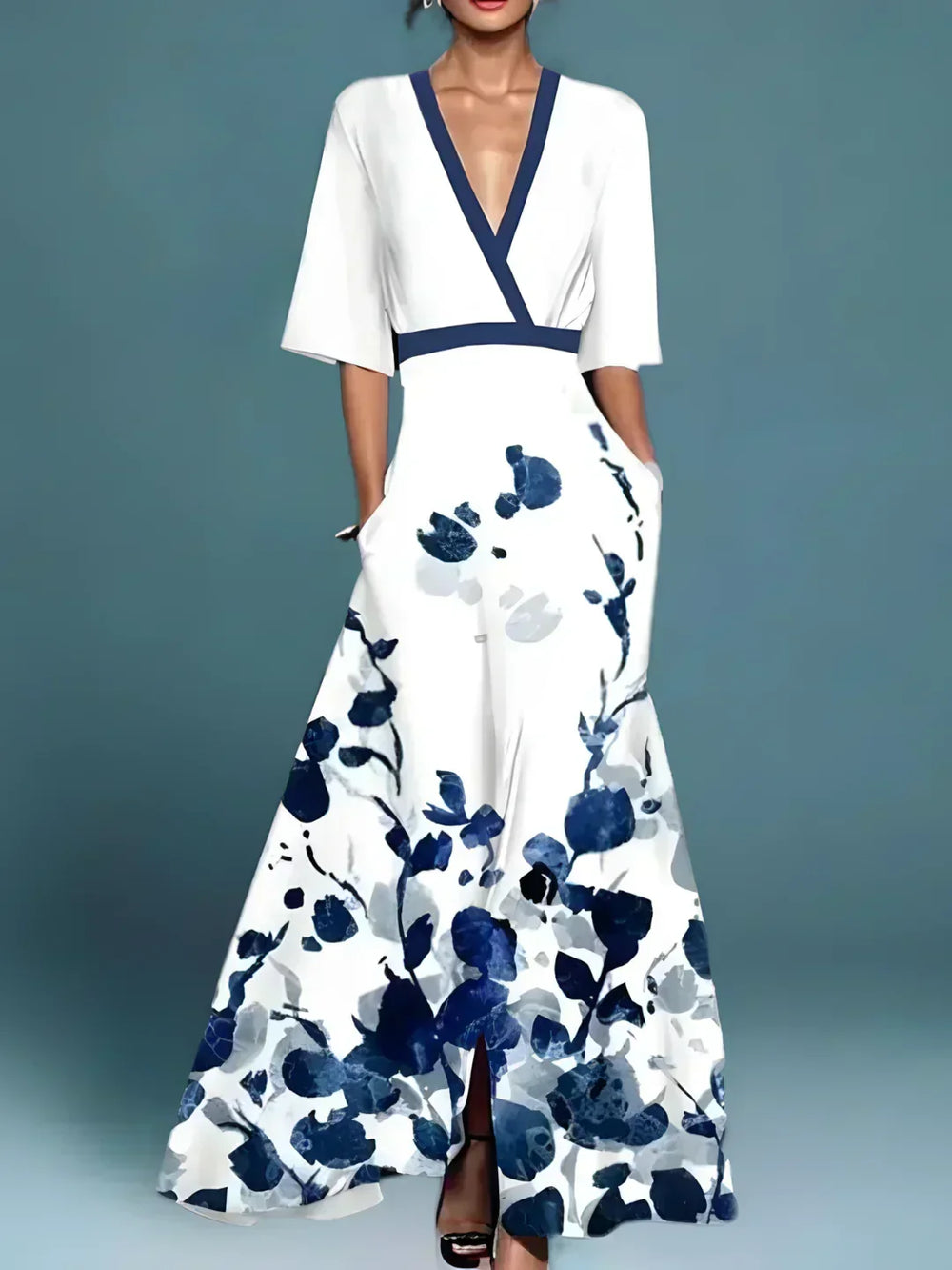 Women's V-Neck Floral Summer Dress – image 2