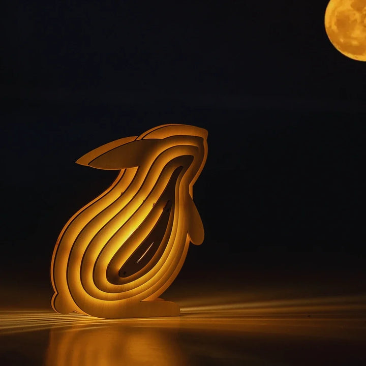 3D Wooden Animal Table Lamp