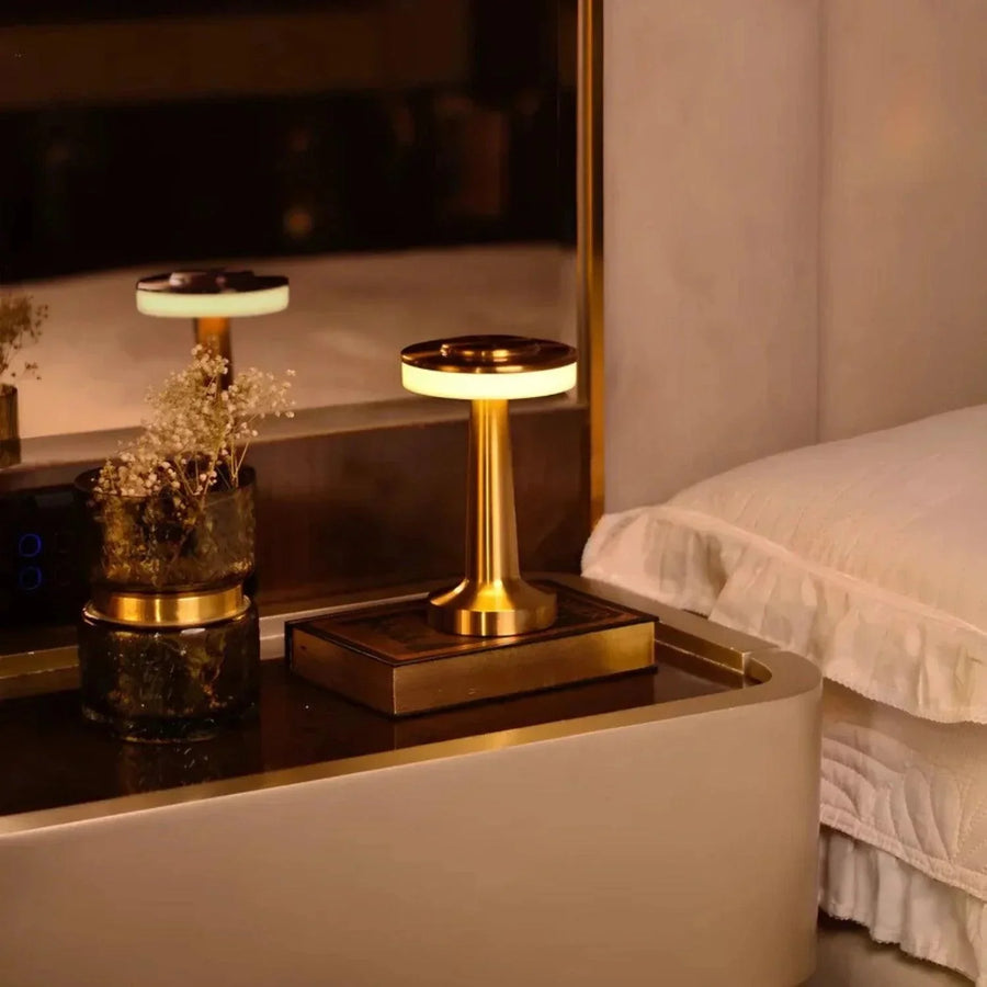 Retro Metallic Cordless Bar Table Lamp