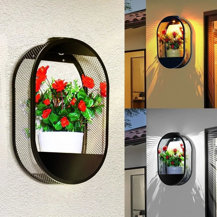 Solar Wall Light with Built-In Planter