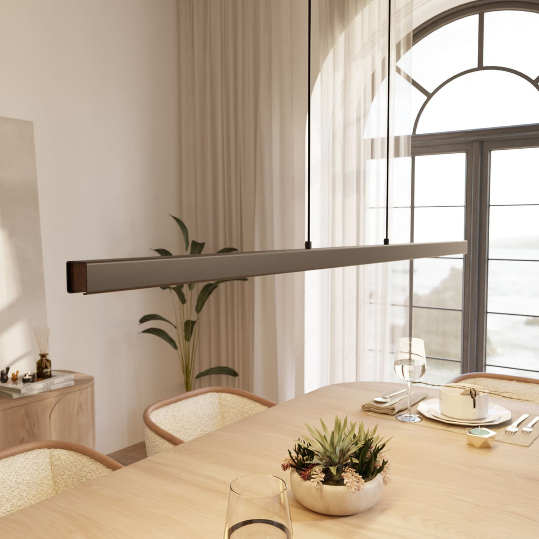 Calimera Linear Wood and Metal Pendant Light – image 3
