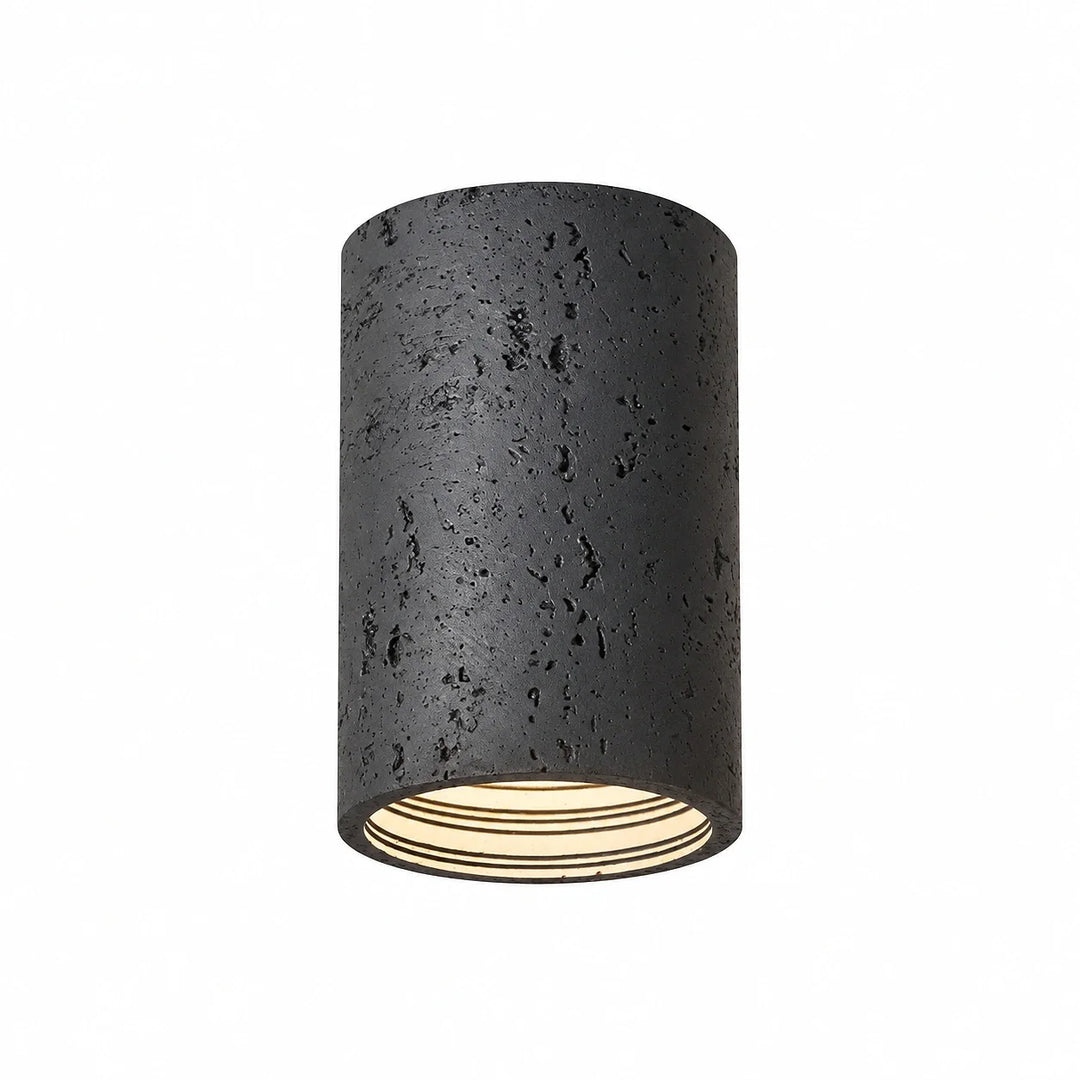 Vaelis Wabi-Sabi Cylindrical Travertine Ceiling Lamp