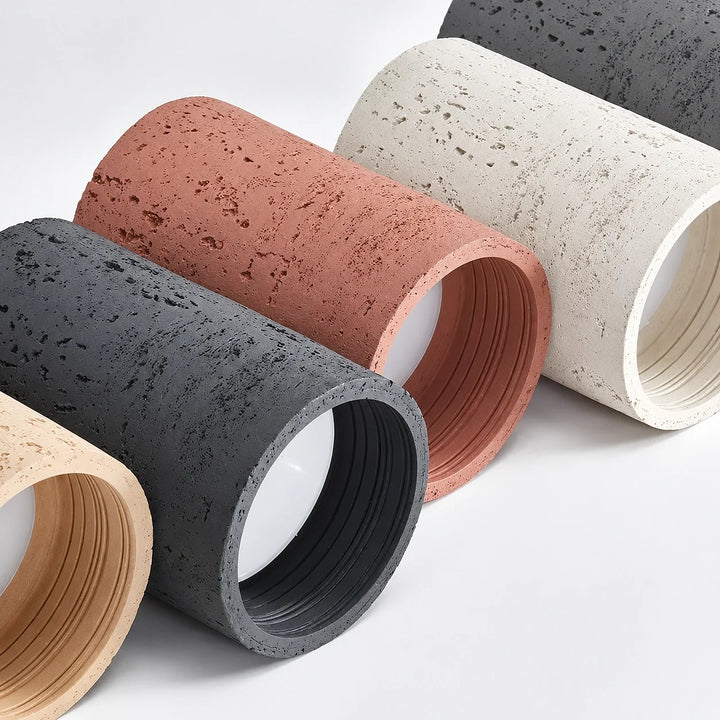 Vaelis Wabi-Sabi Cylindrical Travertine Ceiling Lamp