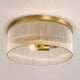 Vesper Farmhouse Round Ribbed Glass Flush Mount Ceiling Light
