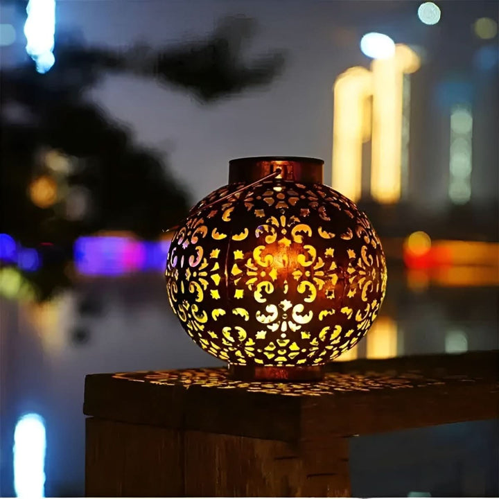 Vintage Globe Solar LED Garden Lantern 1-Light