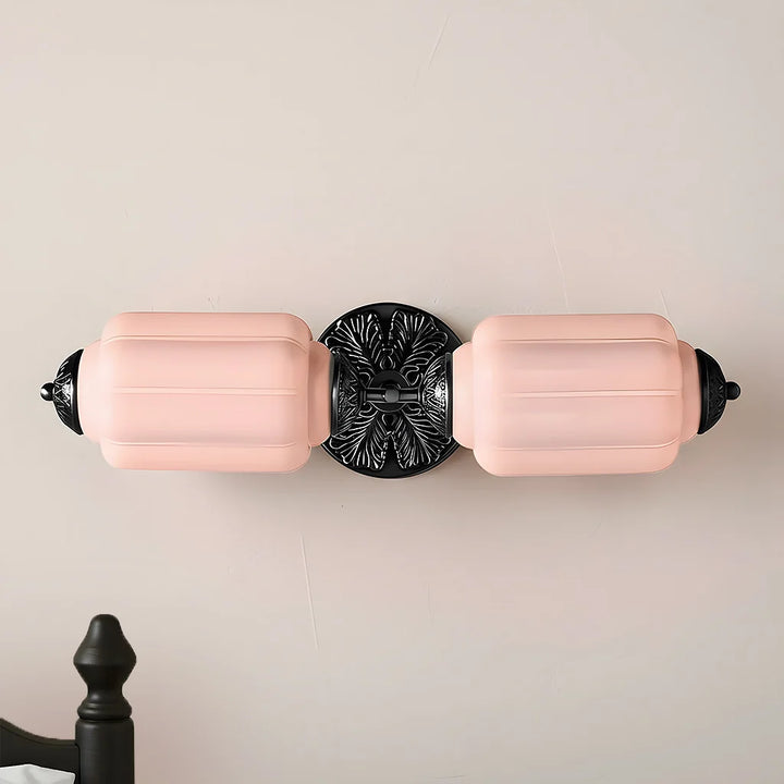 Vintage Art Deco Milk Glass Eloise Vanity Light Fixture