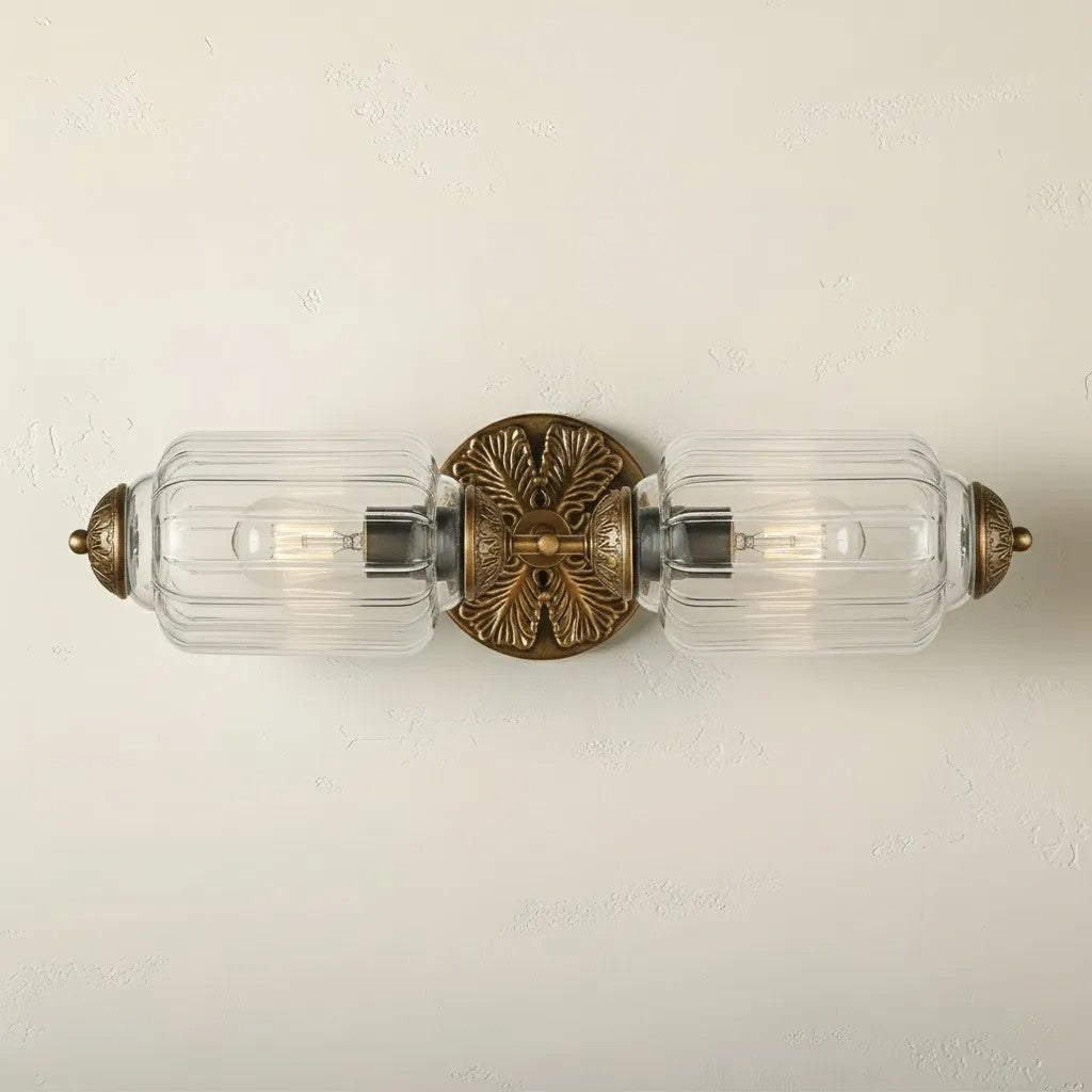 Vintage Art Deco Milk Glass Eloise Vanity Light Fixture