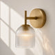 Vireo Farmhouse Copper Ribbed Glass Wall Sconce