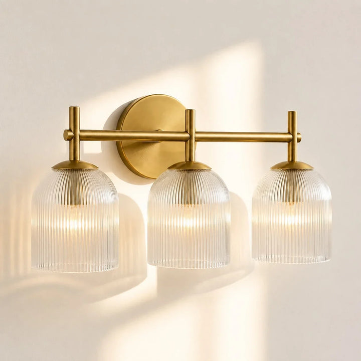 Vireo Farmhouse Copper Ribbed Glass Wall Sconce