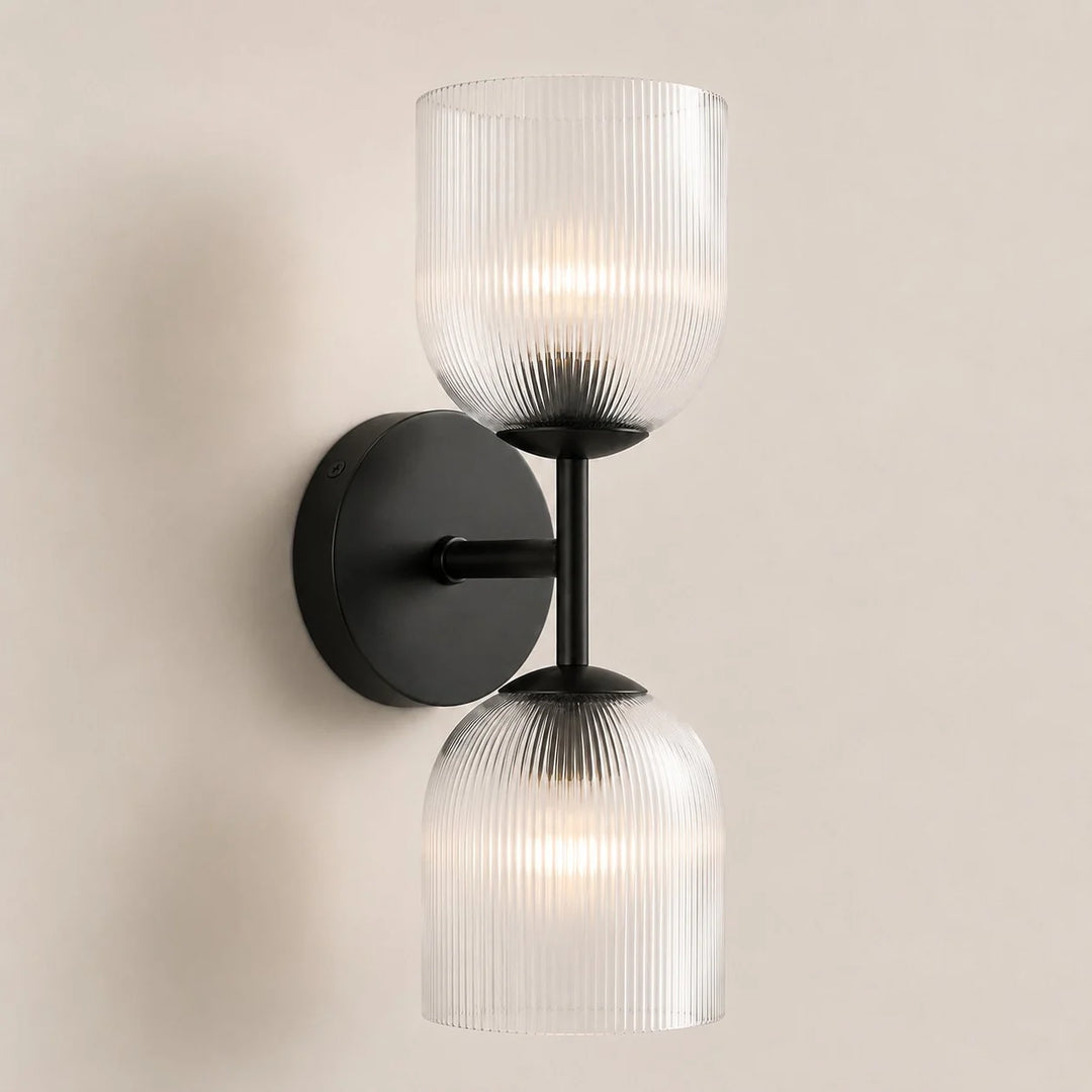 Vireo Farmhouse Copper Ribbed Glass Wall Sconce