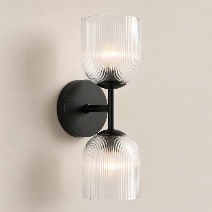 Vireo Farmhouse Copper Ribbed Glass Wall Sconce