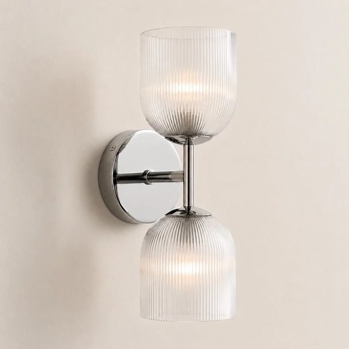Vireo Farmhouse Copper Ribbed Glass Wall Sconce