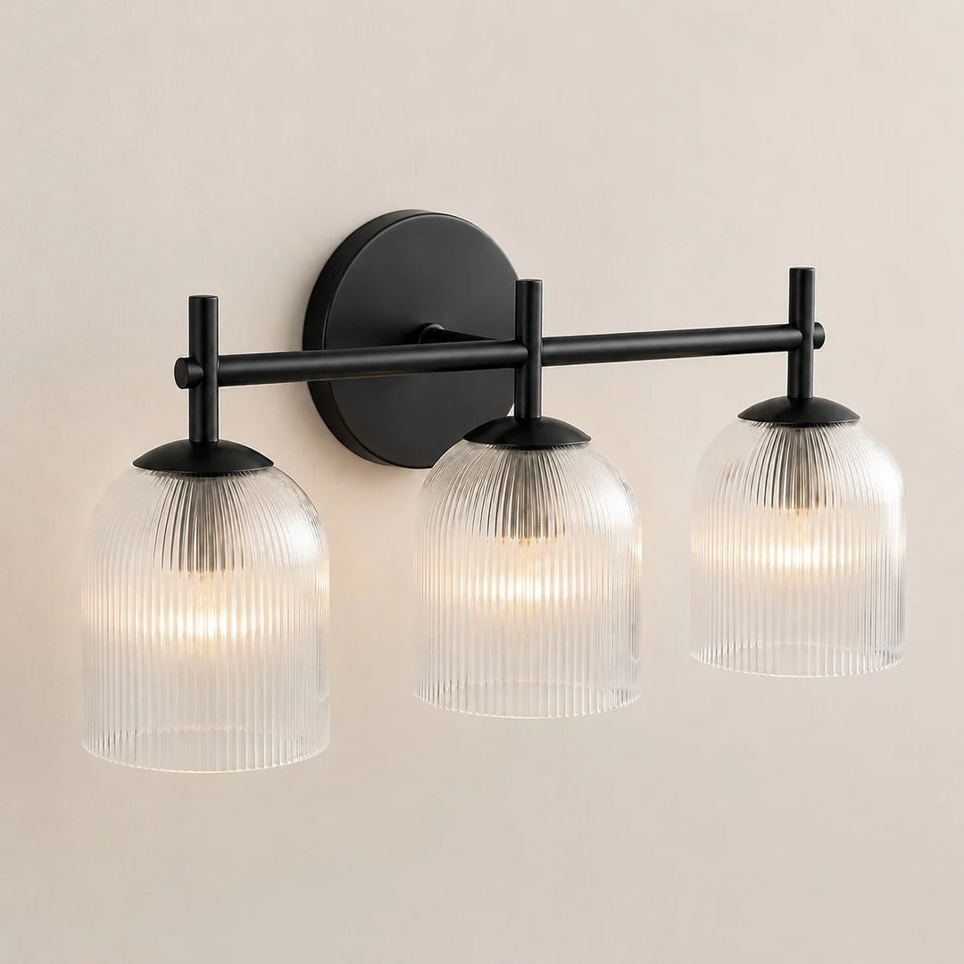 Vireo Farmhouse Copper Ribbed Glass Wall Sconce