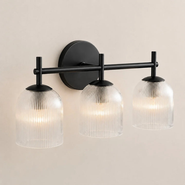 Vireo Farmhouse Copper Ribbed Glass Wall Sconce
