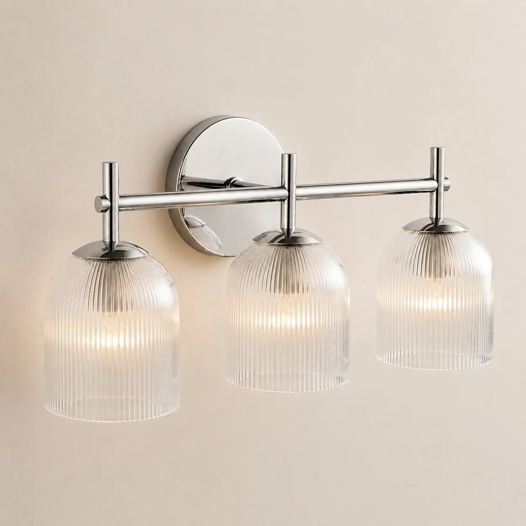 Vireo Farmhouse Copper Ribbed Glass Wall Sconce
