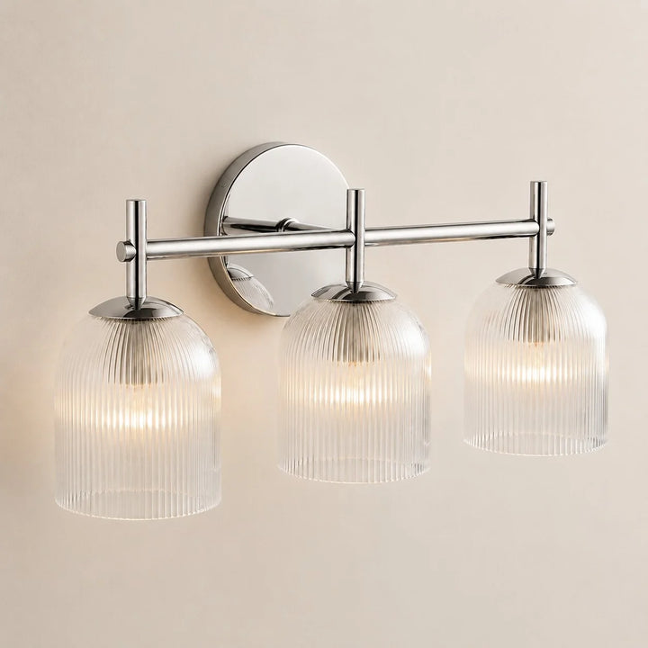 Vireo Farmhouse Copper Ribbed Glass Wall Sconce