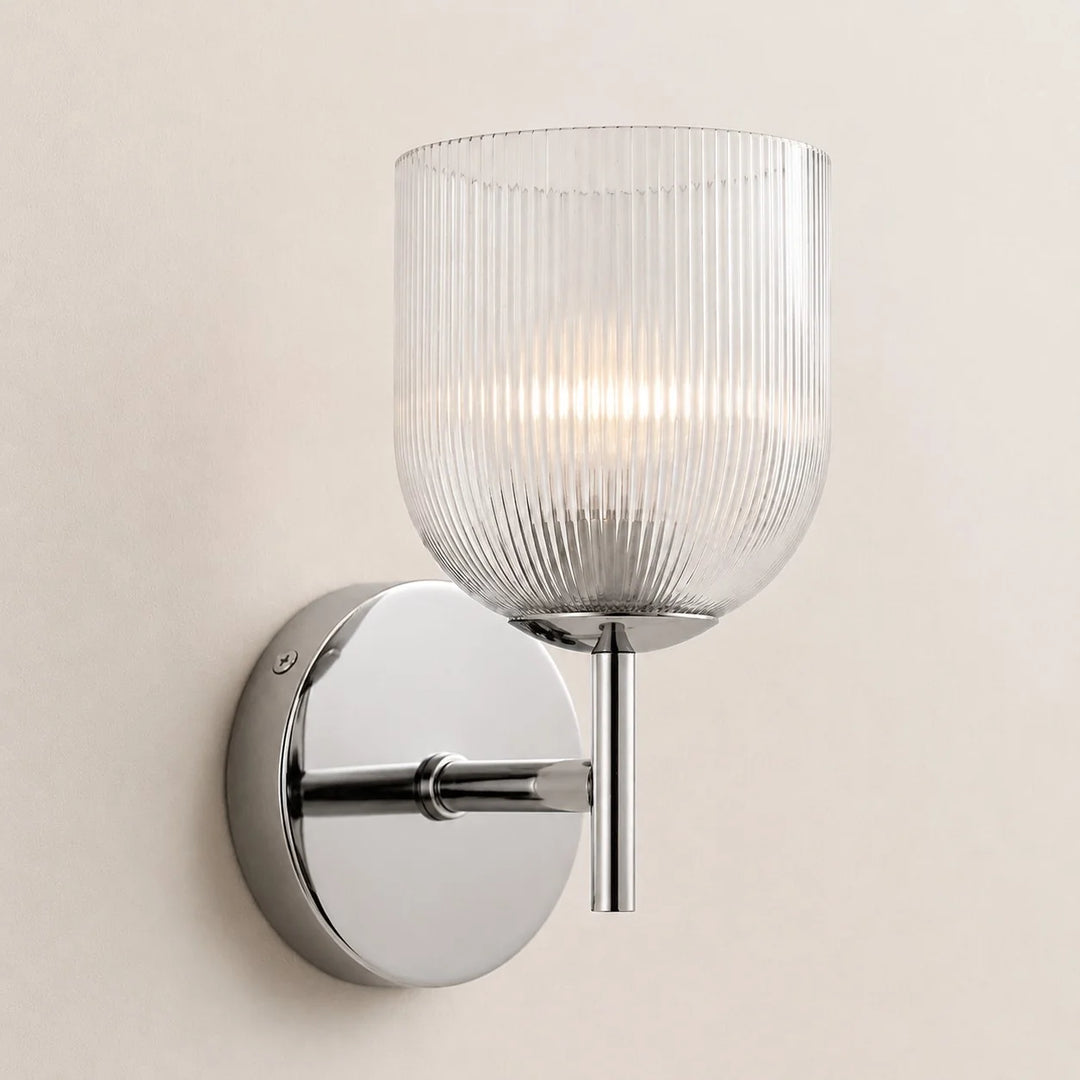Vireo Farmhouse Copper Ribbed Glass Wall Sconce