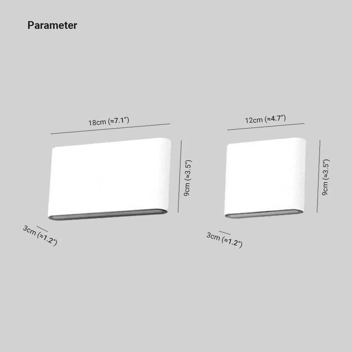 Slim Rectangular Outdoor Wall Light | Up and Down LED, Black or White