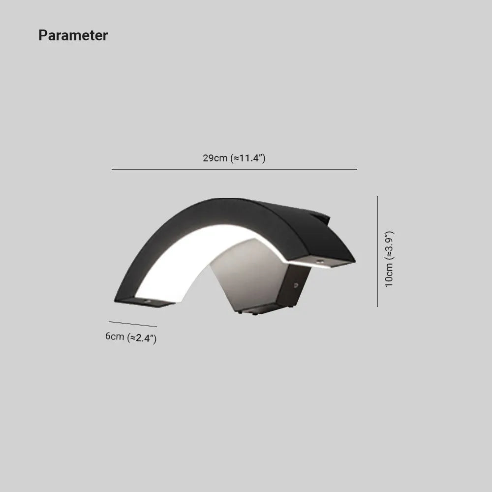 Arc Outdoor Wall Light | Black, Optional Motion Sensor
