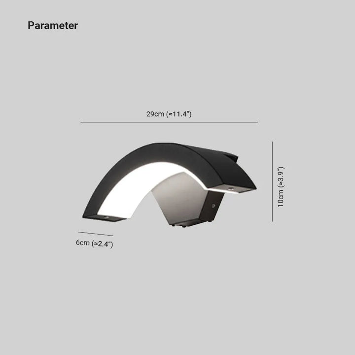 Arc Outdoor Wall Light | Black, Optional Motion Sensor