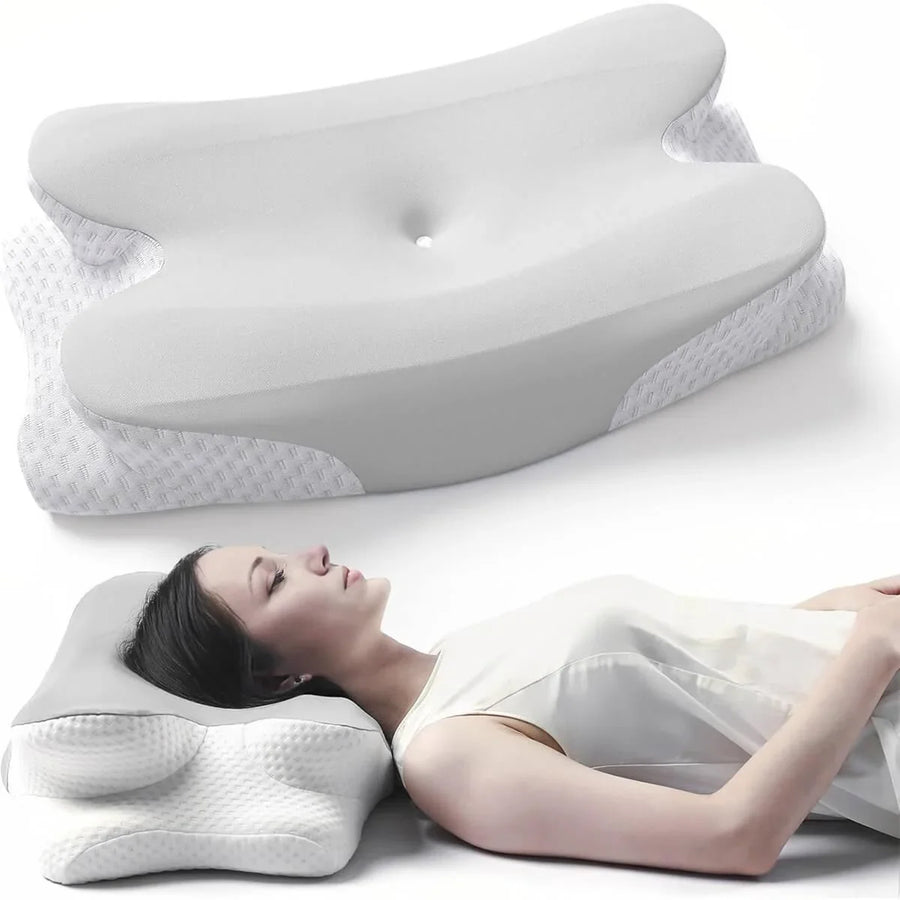Wave® Cervical Pillow - Orthopaedic Contour Shaped Memory Foam | Ice Silk