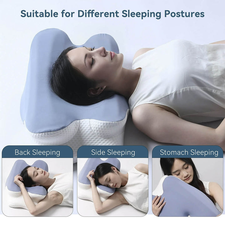 Wave® Cervical Pillow - Orthopaedic Contour Shaped Memory Foam | Ice Silk