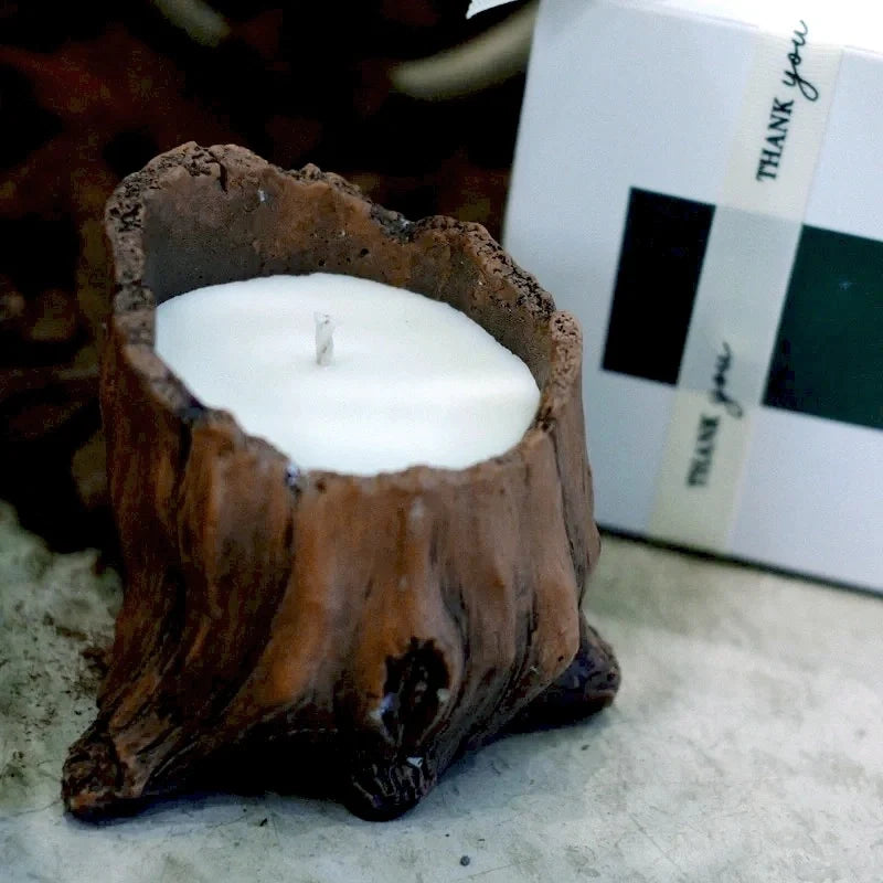 Cement Tree Hollow Candle Holder