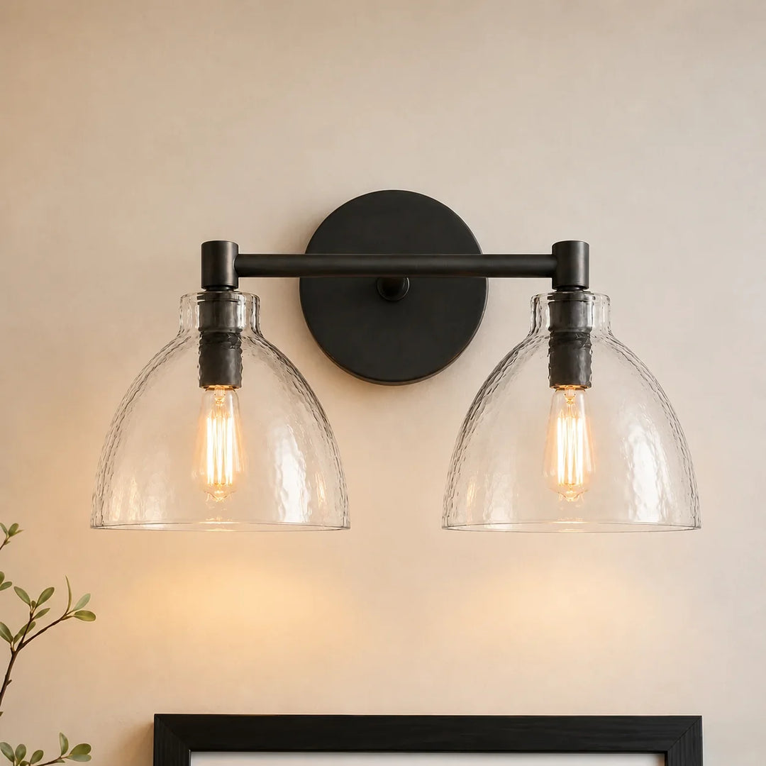 Xeno Antique Brass Recycled Glass Wall Sconce