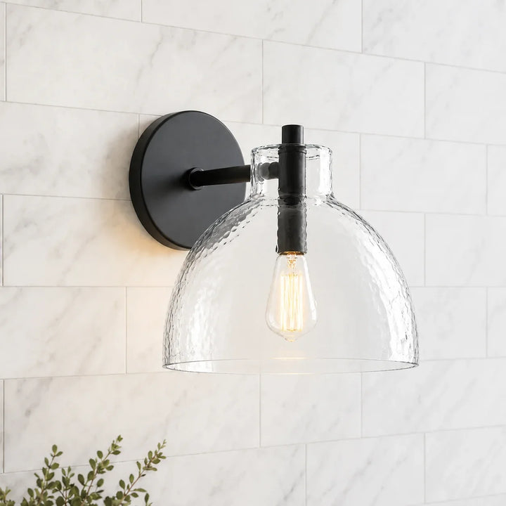 Xeno Antique Brass Recycled Glass Wall Sconce