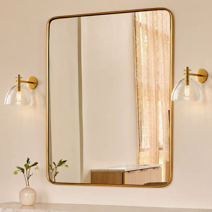 Xeno Antique Brass Recycled Glass Wall Sconce
