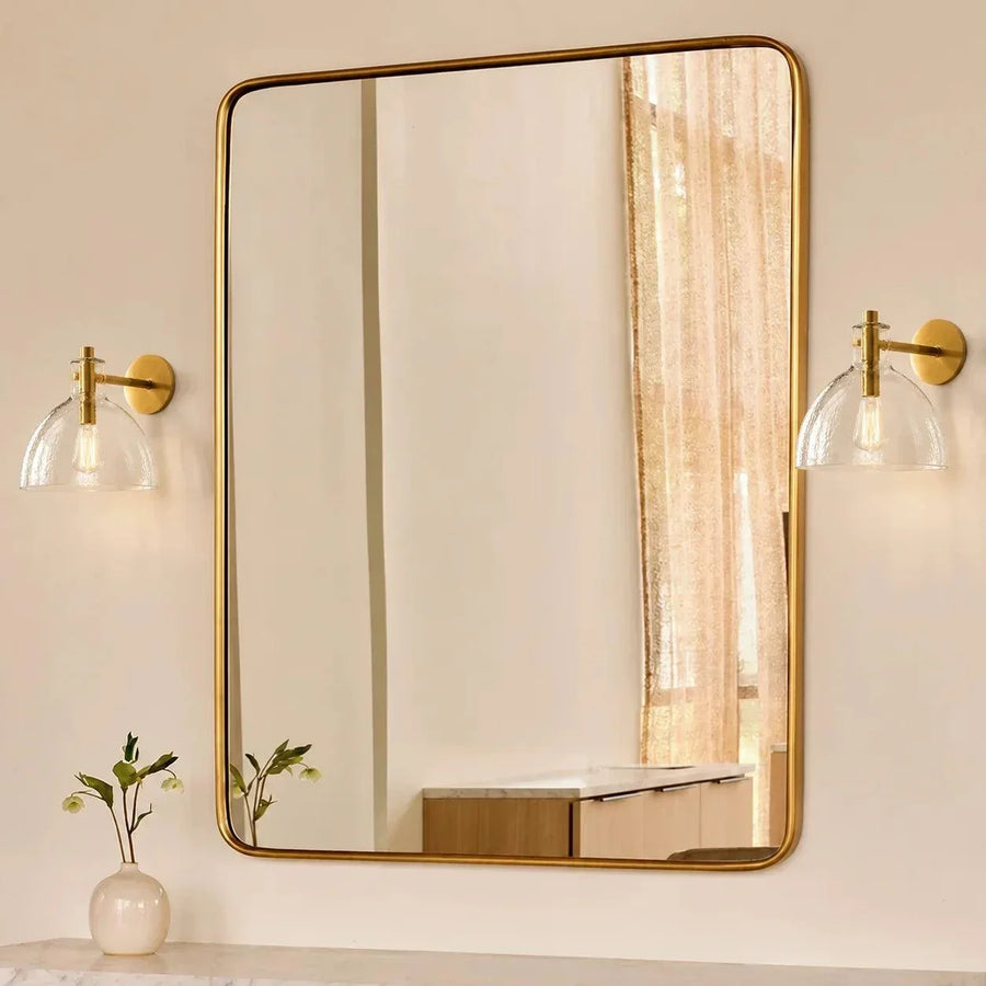Xeno Antique Brass Recycled Glass Wall Sconce