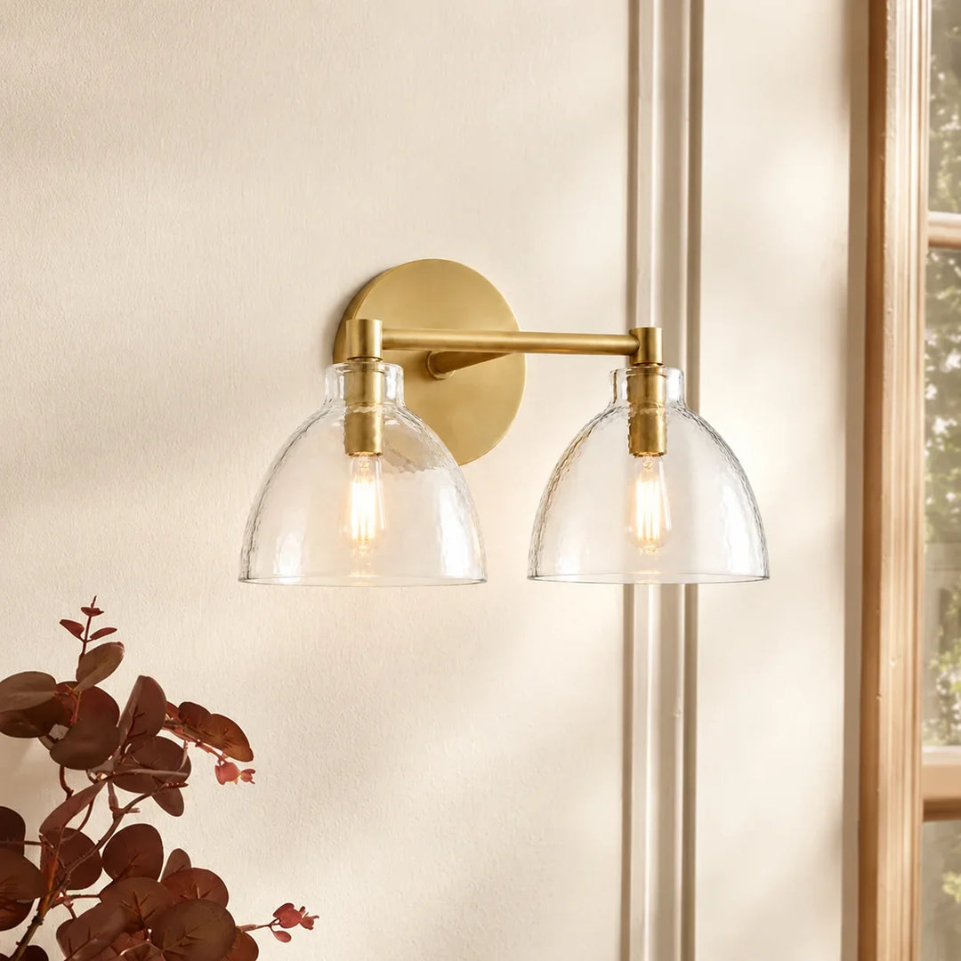 Xeno Antique Brass Recycled Glass Wall Sconce