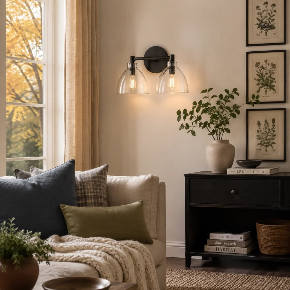 Xeno Antique Brass Recycled Glass Wall Sconce
